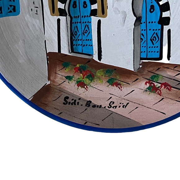 Sidi Bou Said Tunisia - Hand Painted Clay Plates - Picture 3 of 7